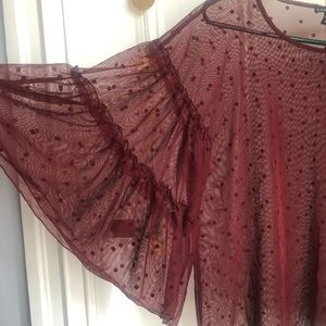EXPRESS sheer long sleeve blouse